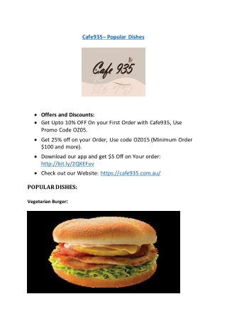 10% off - Cafe935 Menu, East Victoria Park, Perth – Order food online.