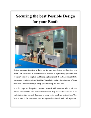 Securing the best Possible Design for your Booth