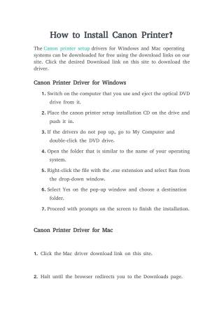 How to Install Canon Printer? - Printer Setup
