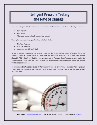 Use A Dartt Recorder For Pressure Testing