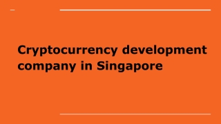 Cryptocurrency Development Company in Singapore