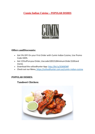 Cumin Indian Cuisine-Munno Para West - Order Food Online