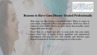 Reasons to Have Gum Disease Treated Professionally