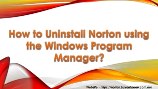 How to Uninstall Norton using the Windows Program Manager?