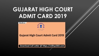 Gujarat High Court Admit Card 2019 - 68 Civil Judge Exam Call Letter
