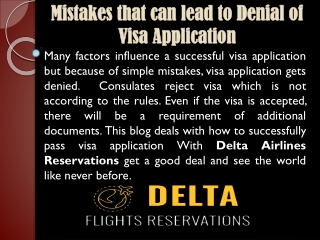 Mistakes that can lead to Denial of Visa Application