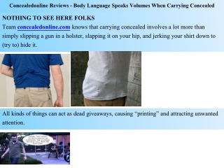 Concealedonline Reviews - Body Language Speaks Volumes When Carrying Concealed