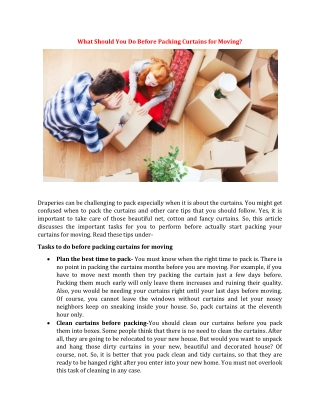 What Should You Do Before Packing Curtains for Moving?