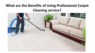 What are the Benefits of Using Professional Carpet Cleaning service?