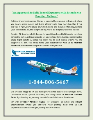 An Approach to Split Travel Expenses with Friends via Frontier Airlines