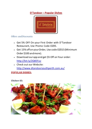 D’Tandoor Indian Restaurant - Order Food delivery and takeaway online