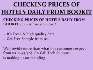 CHECKING PRICES OF HOTELS DAILY FROM BOOKIT