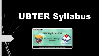 UBTER Syllabus 2019 | 401 Group D & Other Vacancies Exam Pattern