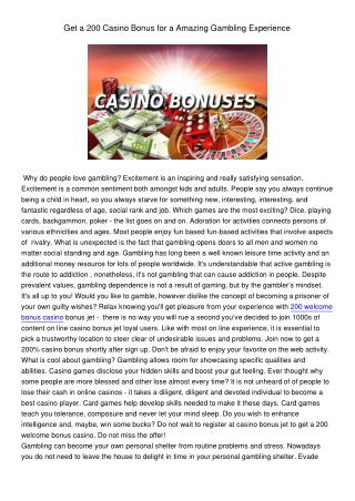 200 welcome bonus casino