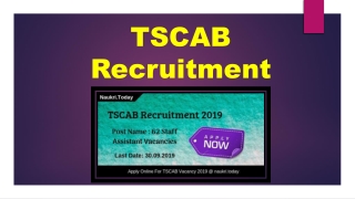 TSCAB Recruitment 2019 Hyderabad For 439 Staff Asst & Manager Post