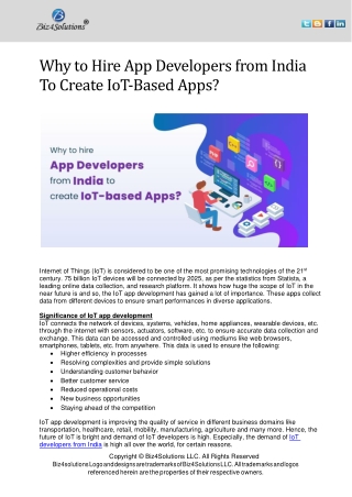 Why to Hire Web Developers from India to Create IoT Based Apps