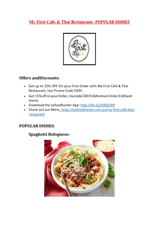 My First Cafe & Thai Restaurant-Coburg - Order Food Online