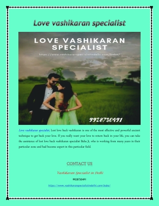 Love vashikaran specialist