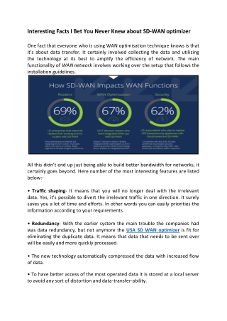 Interesting Facts I Bet You Never Knew about SD-WAN optimizer