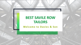 Find the Best Savile Row Tailors in London