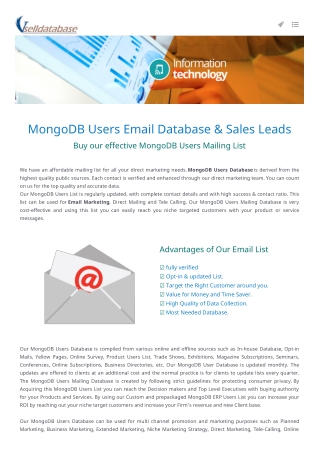 MongoDB User Email List- USA