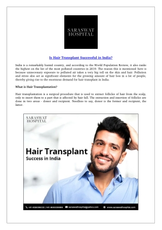 Is Hair Transplant Successful in India?