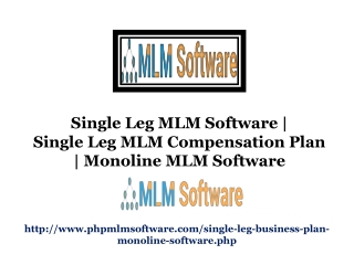Single Leg MLM Compensation Plan