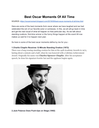 Best Oscar Momentrs Of All Time