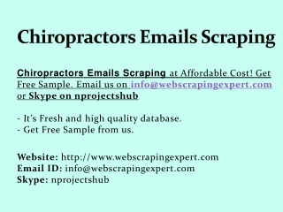 Chiropractors Emails Scraping