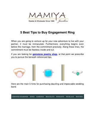 5 Best Tips to Buy Engagement Ring