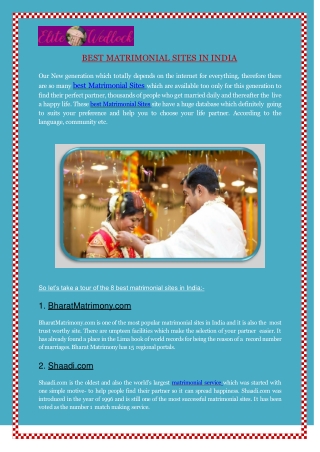 BEST MATRIMONIAL SITES IN INDIA