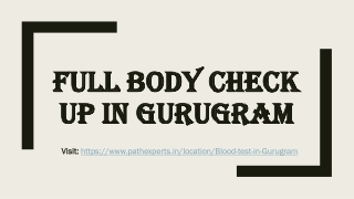 Full body check up in Gurugram