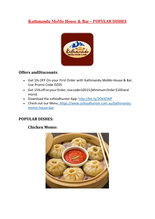 15% Off - Kathmandu MoMo House & Bar-Surfers Paradise - Order Food Online