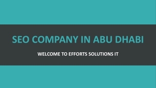 Find the Best SEO Company in Abu Dhabi