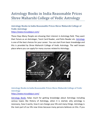 Astrology Books in India Reasonable Prices Shree Maharshi College of Vedic Astrology