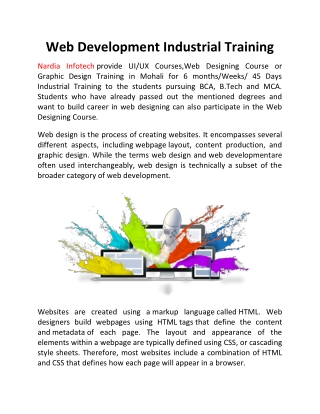 Web Designing Industrial Training