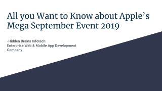 All you Want to Know about Apple’s Mega September Event 2019