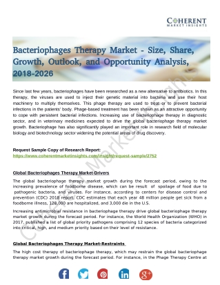 Bacteriophages Therapy Market Entry Strategies, Regulatory Framework, Analysis Till 2026