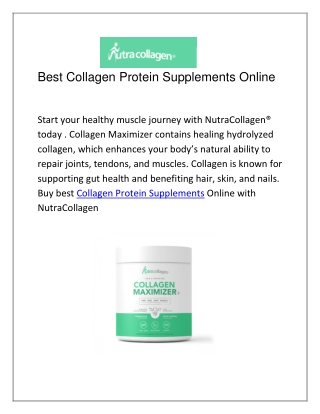 Buy Best Collagen Protein Supplements Online