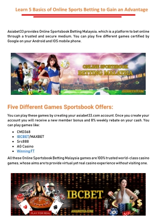 Learn 5 Basics of Online Sports Betting to Gain an Advantage