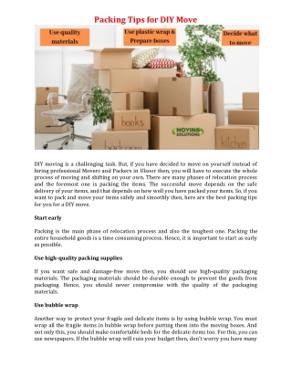 Packing Tips for DIY Move