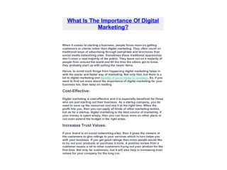 What Is The Importance Of Digital Marketing?