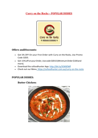 15% Off - Curry on the Rocks-Two Rocks - Order Food Online