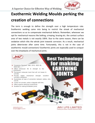 Exothermic Welding Moulds perking the creation of connections