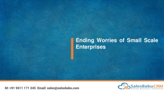 Ending Worries of Small Scale Enterprises