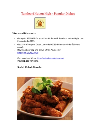 Tandoori Hut on High – 10% off – Indian Restaurant Windsor VIC.