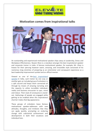 Best motivational speaker in India - Naseer khan