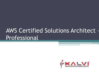 AWS Certified Solutions Architect - Professional