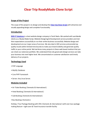 Clear Trip Clone Script