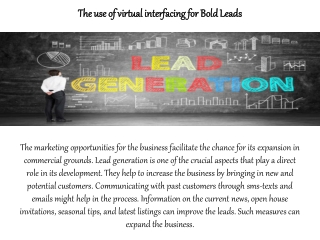The use of virtual interfacing for Bold Leads
